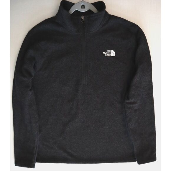 The North Face Men's Sz Large Black Jacquard Fleece Cap Rock 1/4-Zip Pullover - Picture 8 of 9